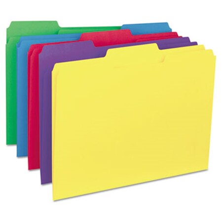 Coolcrafts Recycled Interior File Folders; .33 Cut Top Tab; Letter; Assorted, 100PK CO884278